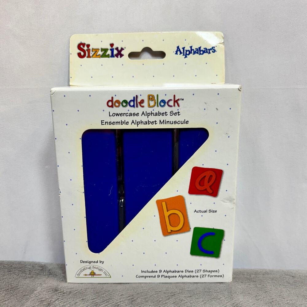 Lowercase Alphabet Doodle Block Sizzix Alphabars Die Set 38-0999 New 2005